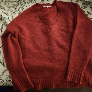Red V-Neck Sweater